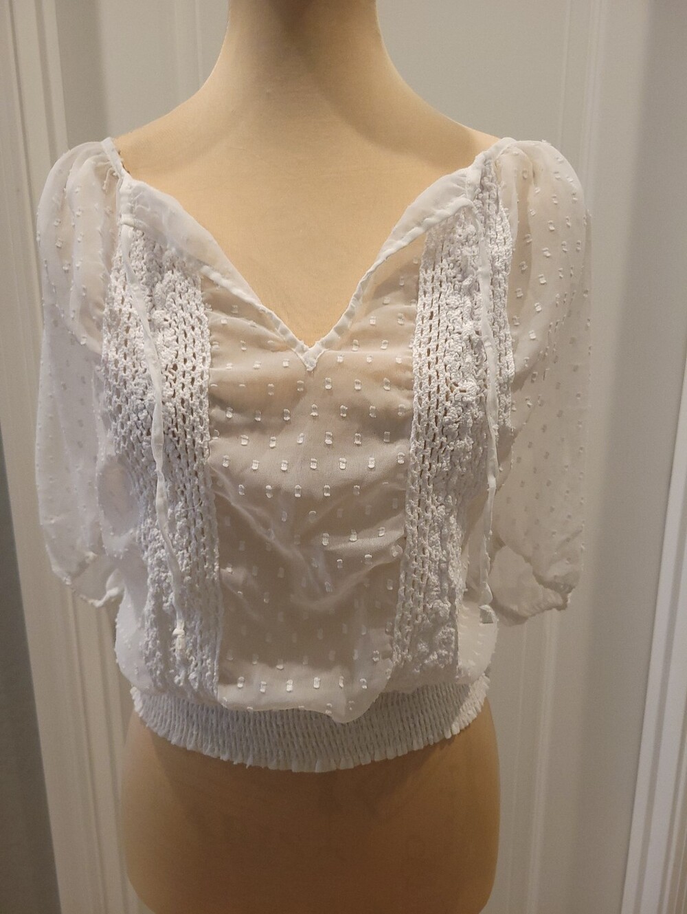 Hollister White Sheer Blouse